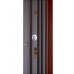 Дверь Входная Лотос  стеклопакет зеркальный 3-х камерный, покрытие Rosewood Nature 870 с черной патиной + лак, тип пленки – «VINORIT» (пр-во Израиль) с фрезер