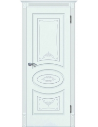 Доступные двери модель  Лидия-2 ПГ+капитель 5 ПВХ (шагрень белая)
