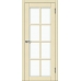 Доступные двери модель Токио 5 ПО ПВХ (кедр бежевый) белый триплекс