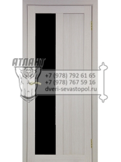 Межкомнатная дверь Турин 521.21 цвет серый стекло лакобель черный