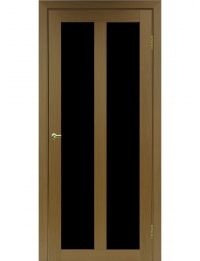 Межкомнатная дверь Турин 521.22 цвет орех стекло лакобель черный