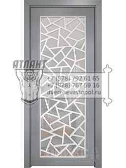 Межкомнатная дверь Classic Сорбонна ПО Эмаль по RAL7040 МДФ триплекс белый, решётка №2