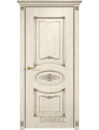 Межкомнатная дверь Classic Эллипс с декором ПГ Слоновая кость патина коричневая