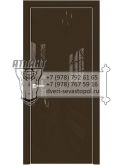Межкомнатная дверь Alum Скрытые Арт стекло цвет RAL 8028 стекло Lacobel, Без обработки