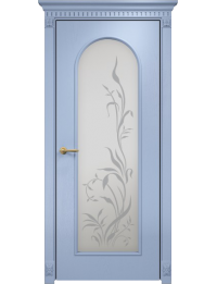 Межкомнатная дверь Classic Арка 2 ПО Эмаль голубая по ясеню, Пескоструй, Рисунок рисунок 1