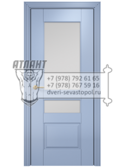 Межкомнатная дверь Lite Версаль фреза Эмаль голубая МДФ стекло сатин