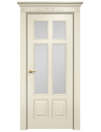 Межкомнатная дверь Lite Гранд фреза шпон Эмаль слоновая кость по ясеню стекло сатин
