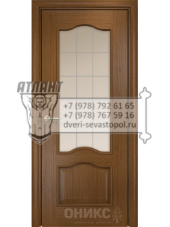 Межкомнатная дверь Classic Классика ПО шпон Орех Гравировка, Рисунок решётка