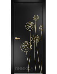 Межкомнатная дверь Lite Концепт 11 эмаль черная патина золото