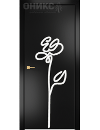 Межкомнатная дверь Lite Концепт 16 эмаль черная+белая двухцветная