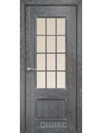 Межкомнатная дверь Classic Марсель ПО решетка резная шпон Дуб седой 
