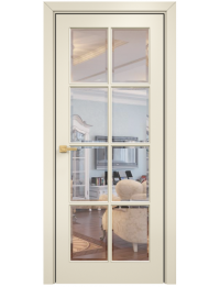 Межкомнатная дверь Lite Неаполь Эмаль слоновая кость МДФ с зеркалом