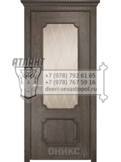 Межкомнатная дверь Classic Палермо ПО шпон Дуб античный Гравировка, Рис волна