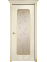 Межкомнатная дверь Classic Палермо 2 ПО  Слоновая кость эмаль патина золото