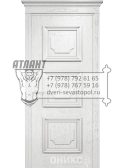 Межкомнатная дверь Classic Пальмира ПГ  Белая эмаль патина серебро