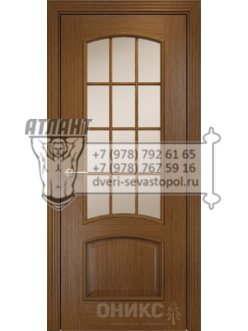 Межкомнатная дверь Classic Прага ПО шпон Орех Штапик: полукруглый, Сатинат бронза