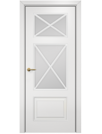 Межкомнатная дверь Lite Прованс фреза Эмаль белая МДФ стекло сатин решетка №5