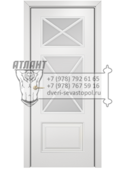 Межкомнатная дверь Lite Прованс фреза Эмаль белая МДФ стекло сатин решетка №5