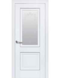 Межкомнатная дверь НС Элегант Имидж белый матовый молдинг стекло Р2