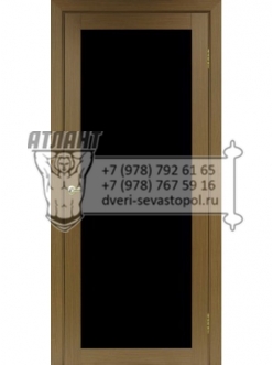 Межкомнатная дверь Турин 501.2 (стекло LACOBEL черная) цвет орех классический