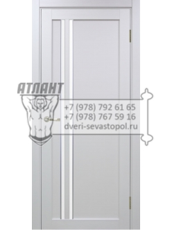 Межкомнатная дверь Турин 525 АПС Молдинг хром цвет ясень серебристый стекло лакобель белая