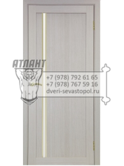 Межкомнатная дверь Турин 527 АПС Молдинг золото цвет ясень серебристый стекло сатин
