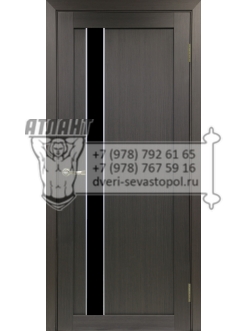 Межкомнатная дверь Турин 528 АПС Молдинг хром цвет венге стекло лакобель черная